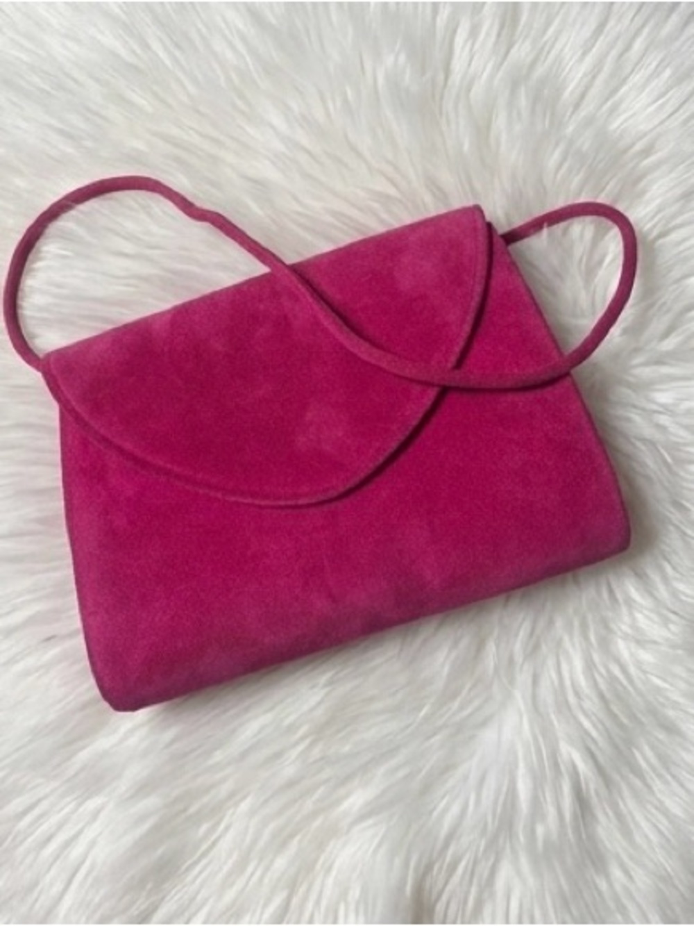 Vintage Pink Suede Shoulder Bag - Picture 5 of 14